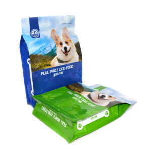 Eco Friendly Dog Cat Pet Food Bag Customized Size Stand up Pouches Zip Lock Flat Bottom