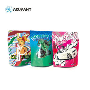Edible Packaging Customised Printed Ziplock 3.5g 7g 14g 28g Pouch Smell Proof Edible Mylar 3.5 Bag