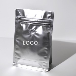 Matt Silver Aluminum Foil 100g 250g 500g 1kg 12 oz Plastic Flat Bottom Coffee Bag With Valve - Image 4