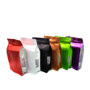 Aluminum Foil Flat Bottom Side Gusset Bags With Window - Image 4