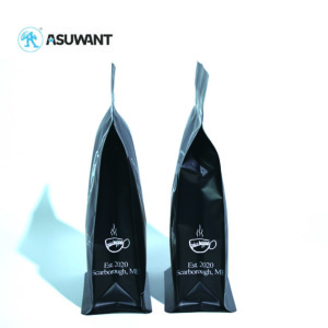 Recycle 250g 500g 1000g 2kg Eight Side Seal Flat Bottom Coffee Beans Packaging Bags With Valve And Zipper - Image 4