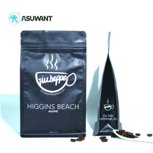 Recycle 250g 500g 1000g 2kg Eight Side Seal Flat Bottom Coffee Beans Packaging Bags With Valve And Zipper - Image 6