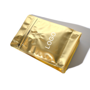 Golden Metallic 8oz 12oz 250g 500g 1kg Coffee Bags Plastic Aluminum Foil Zipper Packaging - Image 5
