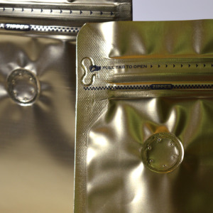 Coffee Bean Powder Bags Golden Foil Flat Bottom Pouch Packaging With Valve Zipper - Image 3