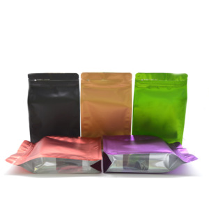 Aluminum Foil Flat Bottom Side Gusset Bags With Window - Image 6