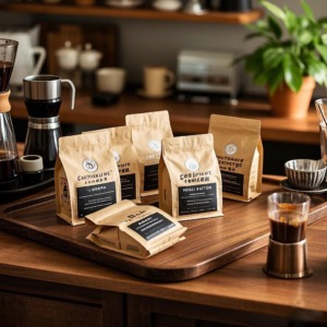 Brown Cafe Coffee Bean Bag Eight Edge-sealing Powder Packaging - Image 3