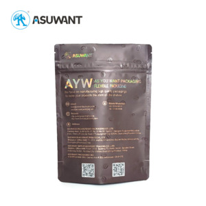 Custom Stand Up Plastic Coffee Bag with Digital Print Spot Gloss UV 3D Raised Embossed UV Reverse Matte Digital Metallic Foil - Image 3