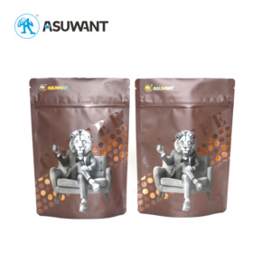 Custom Stand Up Plastic Coffee Bag with Digital Print Spot Gloss UV 3D Raised Embossed UV Reverse Matte Digital Metallic Foil - Image 5
