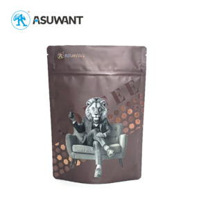 Custom Stand Up Plastic Coffee Bag with Digital Print Spot Gloss UV 3D Raised Embossed UV Reverse Matte Digital Metallic Foil - Image 4
